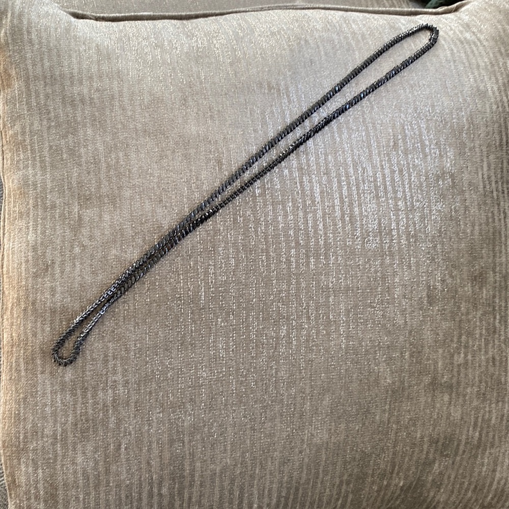 Metallic onyx long chain necklace